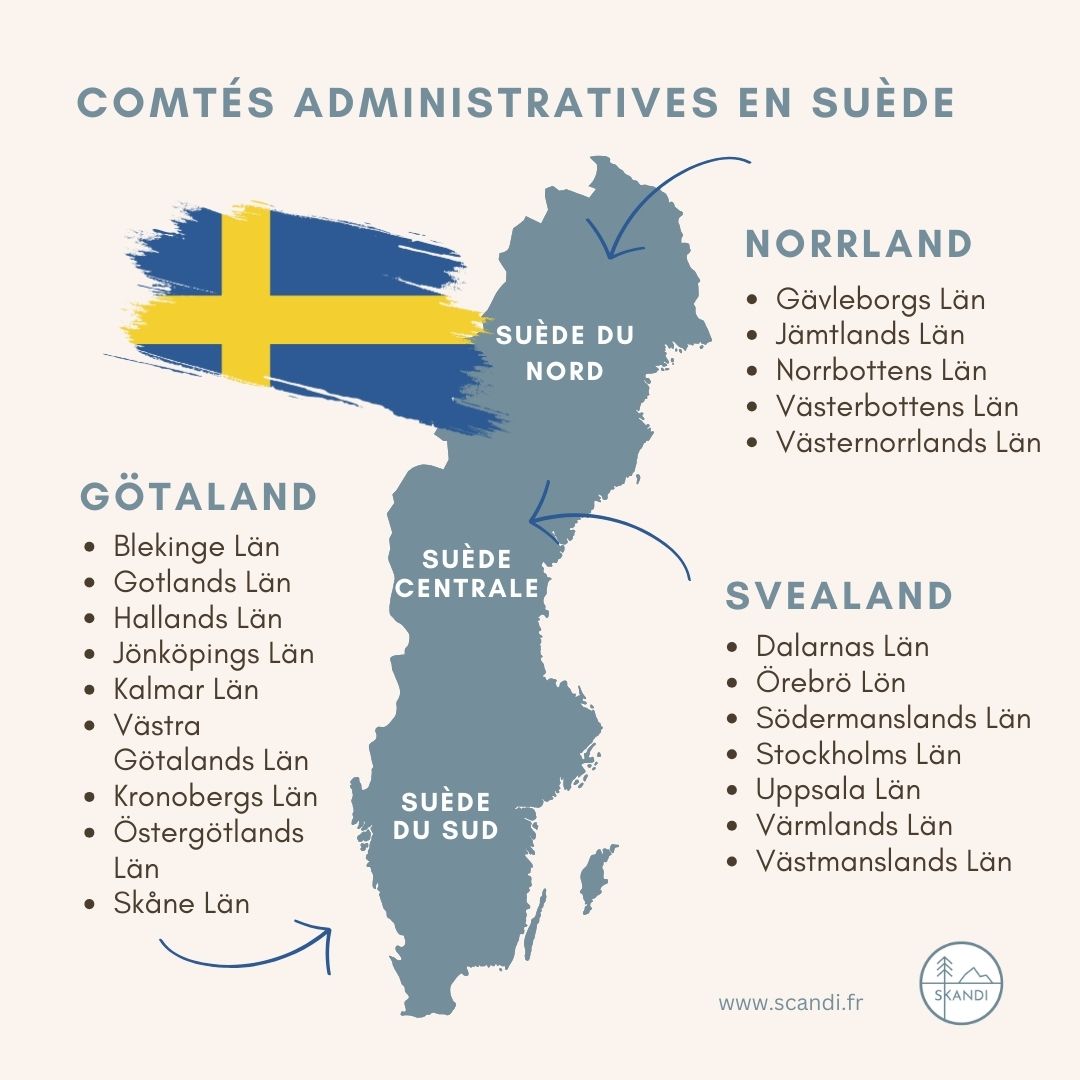 Les comtés administratives en Suède