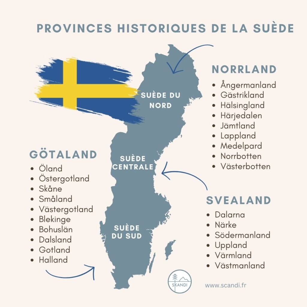 Les provinces historiques de la Suède