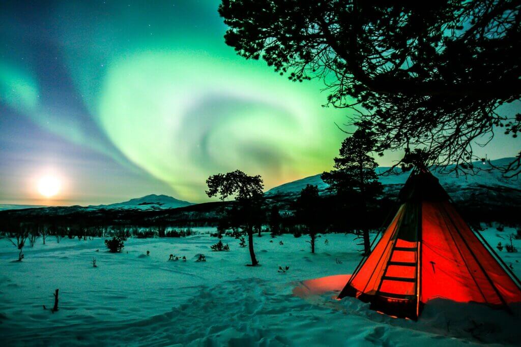 Les aurores boréales à Abisko, au nord de la Suède